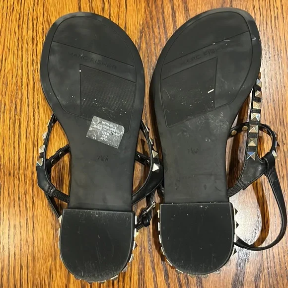 Marc Fisher Black Studded Gladiator Sandals - Picture 4 of 4